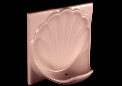 H66R Ceramic Recessed Soap Dish for Tile Showers and Baths 6 x 6